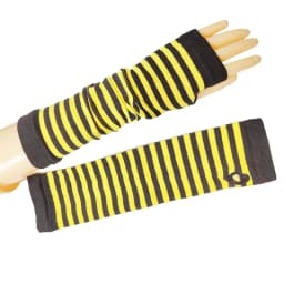 Men Women's Summer Winter Long Knitted Stripe Hip-Hop Emo Gothic Lolita Black Fingerless Gloves Girls Boys Arm Warmers Gloves