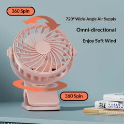 HOMEFISH Portable Rechargeable Clip Fan 720° Rotatable Hanging Fan with Night Light Air Cooler for Outdoor Camping Ventilador
