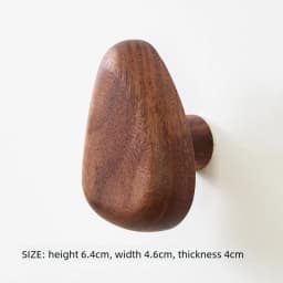 Scandinavian Solid Wood Handle Clothes Hook Coat Hook Wall-mounted Hook Punch-free Door Clothes Hanger Pebble Shape Cabinet Door