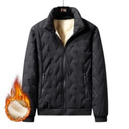 Loose Fit Men's Cotton Jacket Autumn Winter Lamb Velvet Stand Collar Outdoor Casual Warm Windproof Waterproof Coat