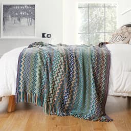Battilo Boho Throw Blanket Lightweight Knit Throw With Tassels Bohemian Woven Sofa Blankets Soft Bed Plaid Decorative Blanket