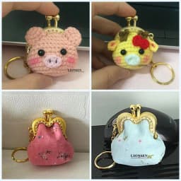 Mini Cute 4cm Metal Coin Purse Bag Change Purse Frame With Keychain 5 Colors Frame Kiss Clasp Lock DIY Craft Wallet Accessaries