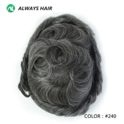 Invisible Hairline Hair System Unit for Men 0.03-0.04mm Super Thin Base Toupee Indian Human Hair Mens' Topper Wig