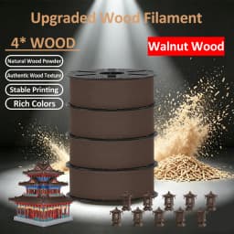 JAYO 3D Wood PLA Printer Filament 1.75mm 15% Real Wood Fibers Dimensional Accuracy +/- 0.02mm Fits Most FDM 3D Printers 4 Rolls