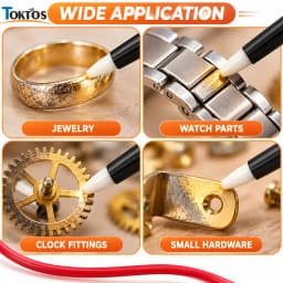 TOKTOS Brush Plating Pen Kit with 10 Replacement Tips 20-44mm Jewelry Gold Silver Electroplating Repair Pen Accessories