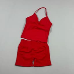 Keep That Pump 2 Piece Sets Shorts Top Women's Outfits Yoga Sets Gym Sets High Quality Seamless Lace-Up Bra Scratch Sports Sets