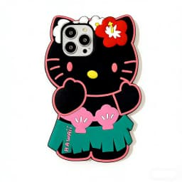 Sanrio 3D Cartoon Hello Kitty Bow Phone Case For iPhone 17 16 15 14 13 12 Pro Max 11 Anti Fall So Cute Y2K Soft Silicone Cover