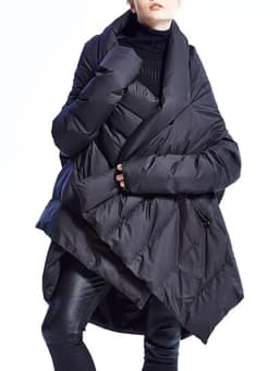 EAM Wine Red Irregular Big Size Down Jacket New Batwing Sleeve Warm Women Parkas Fashion Tide Autumn Winter 2026 31A1078