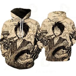 Anime One P Hoodies 3D Print Pullovers Sportswear Sweatshirts Luffy Ace Law Zoro Nami Nico Casual Tops Jacket Men