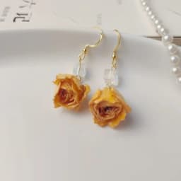 Unique Red Rose Earrings Epoxy Resin Natural Rose Flower Earrings Elegant Immortal Rose Drop Earrings Wholesale Custom Packaging