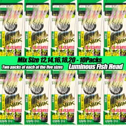 5/10pcs Sabiki Rigs, Glow Fish Head, Fishing Lures Bait Rigs, Sea Fishing Rigs Hooks, Mackerel Rigs for Freshwater Saltwater