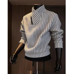 Thickened Stand Collar Sweatshirt Men's Casual Style Inner Wear Base Shirt Heavyweight Leisure Top for Autumn Winter
