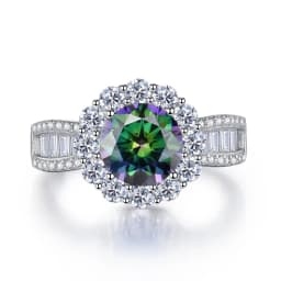 JoyceJelly 2ct Royal Blue Moissanite Ring for Cham Lady Round 8H8A Cut VVS1 Moissanite Diamond Dating Wedding Party Jewerly Gift