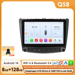 Hizpo Android 14 Car Radio 2 Din Auto Player For Lexus IS250 200 300 350 2006-2012 Stereo Apple Carplay GPS Navigation AI Voice