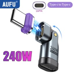 AUFU 240W Magnetic Type C to Lightning Adapter 16Pin USB-C to Type-C Fast Charge USB C Female Converter for iPhon Xiaomi Macbook