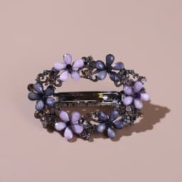 Elegant Floral Hair Clip Alloy Spring Clasp with Rhinestones Minimalist Ponytail Holder for Back Head Women Hairpin