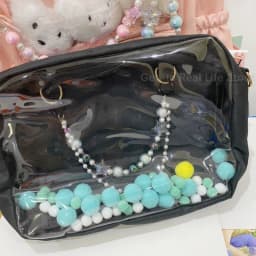Italife Blue Chain Star Pearls Double Chains Ita bag Accessories Pink DIY Candy Shining Star Chain Anime ItaBag Decoration H335
