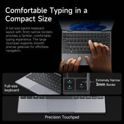CHUWI MiniBook X Touch Screen Tablet Laptop 2-in-1 Intel U300 16GB LPDDR4X 512G SSD 10.51'' 2K FHD Notebook WiFi6 Windows 11 Convenient Office Computer
