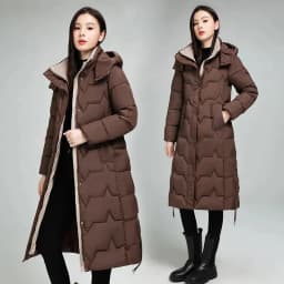 Female Long Down cotton Jacket 2026 Autumn Winter New Fashion Thicken Hooded Coat Women's Windproof Puffer Long Parka Overcoat