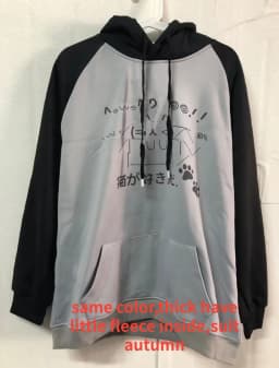 Japanese Kawaii Y2k Aesthetic Patchwork Thick Warm Hoodies Women Vintage Cartoon Print Streetwear Harajuku Loose Sweatshirt Tops
