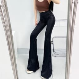 SALIENCY Silver Snake Skin Pattern Flared Pants Women High Waist Slim Sexy Stretch Wide Leg Trousers Party Clubwear