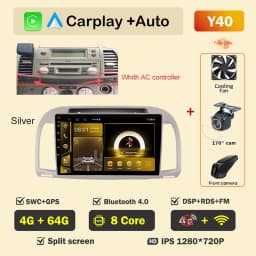 Car Radio Android Auto Player for Nissan March Micra K12 2002- 2010 Wireless CarPlay Intelligent Screen Player GPS Navigation 5G