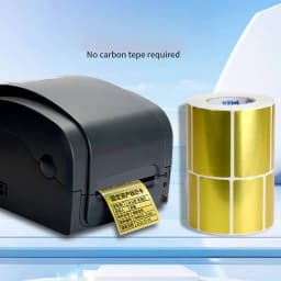 Thermal Gold Label Paper Sticker Barcode Waterpro of Oilproof No Carbon Tape Required Direct Printing Thermal Labels