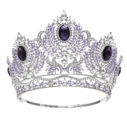 Royal Queen AB Color Crystal Wedding Crown Large Diadem Rhinestone Tiaras Circle Pageant Headdress Bridal Jewelry Head Ornaments