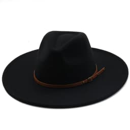 9.5cm Wide Brim Fedora Hats with Brown Belt Autumn Winter Women Party Top Hat Men Jazz Retro Cowboy Felt Cap Panama Sun Hat