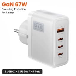 Toocki 67W GaN Grounded USB C Phone Charger Adapter PPS PD SFC3.0 Super Fast Charging Charger for Samsung S26 Buds iPhone Laptop