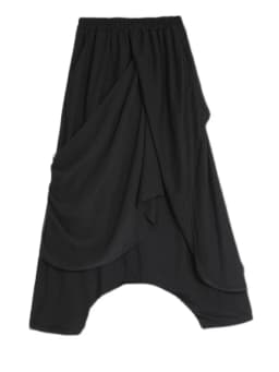 [EAM] High Elastic Waist Black Irregular Long Harem Trousers New Loose Fit Pants Women Fashion Tide Spring Autumn 2026 1DE7835