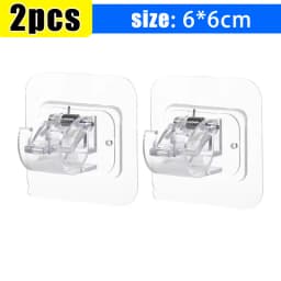 Self Adhesive Rail Hooks Nail-Free Curtain Clamp Rods Clips Hook Adjustable Shower Household Storage Hanging Stick Rack Holder