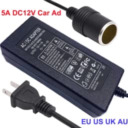 Car Power Adapter AC to DC Converter 110V/ 240V to 12V 15A 180w Power Supply Adapter Cigarette lighter with EU plug 10A 8A 6A 5A