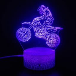 3D Lamp Motorcycle Mountain Bike Led Night Light Usb Cable Battery Colorful Nightlight Bedroom Decor Birthday Gift for Boys Man