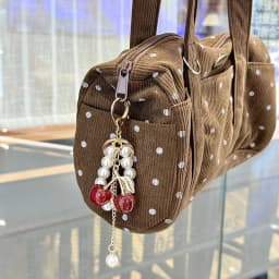 Exquisite High-End Simulated Cherry Pearl Beads Key Chain Bag Pendant Accessory for Mother's Day Holiday Gift