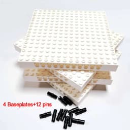 Bulk Buy White Brick 4/3 16x16 Baseplates Building Block MOC Parts Set Toys For Pixel Art Wholesale Compatible 65803 Send Pins