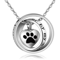 No Longer By My Side,Forever In My Heart Cremation Jewelry Stainless Steel Heart Urn Necklace Ashes For Human/Pet