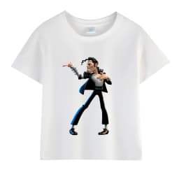 Kids Michael Jackson Rock N Roll T-Shirt Children's Fashion Crew Neck Top Summer Casual Clothes for Baby Boys And Girls