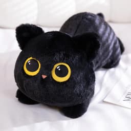 50-90cm Kawaii Black Cats Plush Toy Doll Big Cuddly Pillow Cushion Ins Cute Black Cat Plush Toy Doll For Boy Girl Brithday Gifts