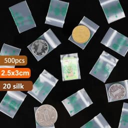 500PCS Mini Clear PE Zip Lock Bags Small Items Storage Bag Plastic Packaging Earring Ring Pills Pendant Plastic Bags Trial Pouch