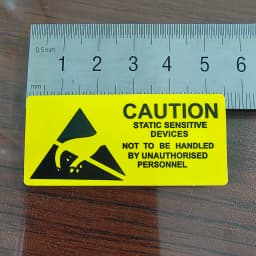 100pcs CAUTION STATIC SENSITIVE DEVICES Electronics Products Safety Warning Label Static-free Workstation Reminder Sticker