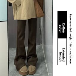 Pink High Waist Fleece Lined Flared Casual Pants Women's Autumn 2026 New Style Sporty Loose Fit Trousers Ladies Premium Casua...