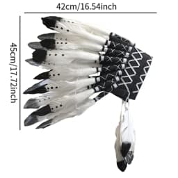 American Chief Indian Native Feather Headdress Decoration Prop for Celebrations Carnivals Themed Party Dance Show Halloween
