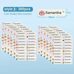 Name Sticker Custom Waterproof Kawaii Decals Personalized First Name Label for Children School Stationery Bottle Tag