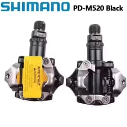 Shimano Deore M6000 M520 Pedal PD-M520 Double-sided Pedal SPD Black Silver Pedal For MTB Mountain Bike Pedal Center 55mm