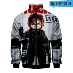 Coats Horror Movie Chucky Stand Collar Jackets Seed of Chucky Sweatshirt Cosplay Costume Long Sleeve Zipper Hoodies