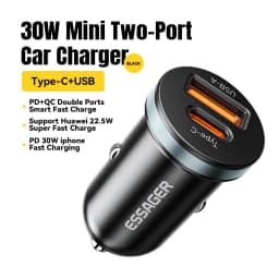 Essager 30W USB Car Charger Quick Charge 4.0 3.0 FCP SCP USB PD For Xiaomi iPhone 12 13 14 Pro Fast Charging Car Phone C Charger