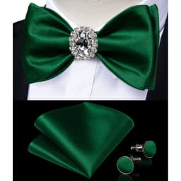 Classic White Selr-tie Bowtie with Ring Pocket Square Cufflinks Set Fashion Solid Men's Bow Tie for Wedding Groom Business Knots
