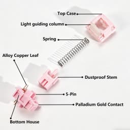 HUANO Sakura V2 V3 Switch Pink 35gf 42gf 5Pin Linear Creamy Switches For Custom DIY 60% Gaming Mechanical Keyboard POK POM PA66