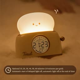 Night Lights Alarm Clock Wake Up LED Nightlight Creative Bedsides Desk Lamp Indoor Lighting Timing USB Dimmable Light Kids Gifts